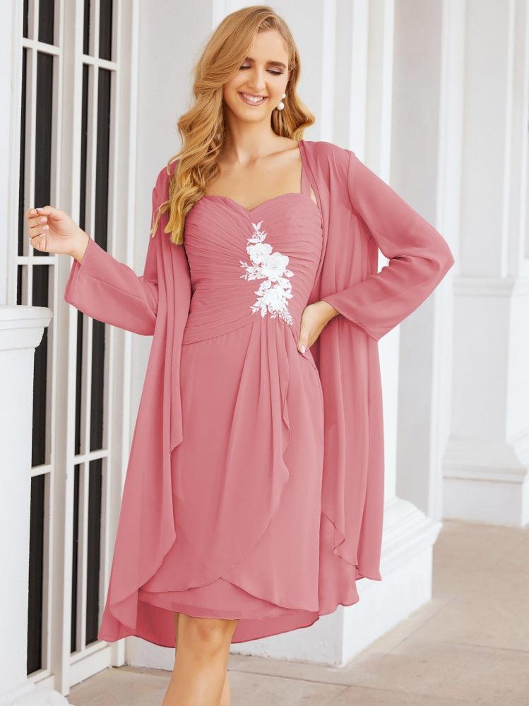 Vestidos de Mãe do Noivo Aplicações de Renda para Convidados de Casamento 28066
