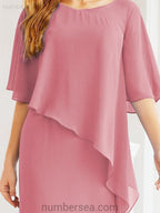 Robe de soirée formelle longue pour mère de la mariée avec cape à volants 28026