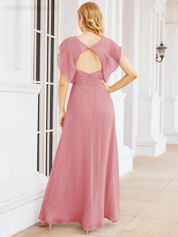 Abiti da damigella Numbersea con mantella, abito formale da ballo, abiti con schiena scoperta per madre della sposa 28058