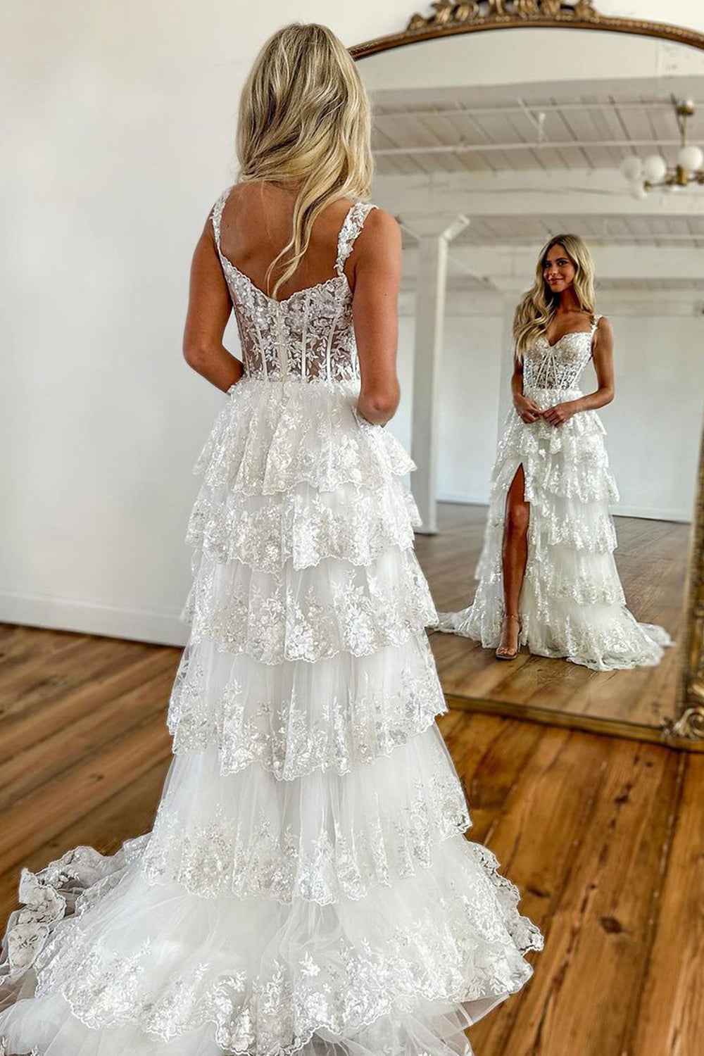 A Line Off Shoulder Black Corset Prom Dress With Lace Ruffles