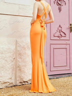 Women's Summer Sexy Slim Fit Cocktail Evening Dress with High Elasticity and Lace-Up Back