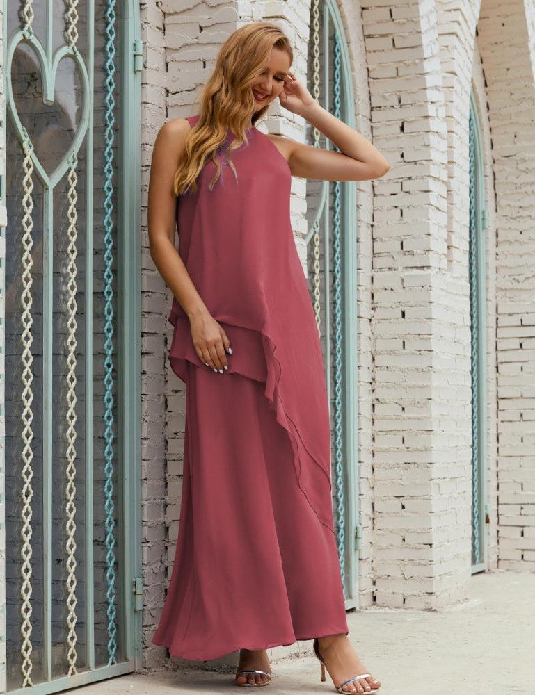 Vestido Longo de Chiffon para Mães da Noiva de Tamanho Grande, para Damas de Honra e Baile de Finalistas, Modelo 28019