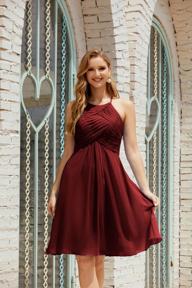 Vestidos de Baile sem Mangas para Receção em Casa, Cocktail Formal e Baile de Finalistas 28014