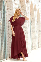 Robe de la Mère de la Mariée Grande Taille Col en V Longueur Solennelle Robe de Bal Formelle pour Invité de Mariage 28020