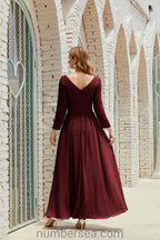 Abito da damigella Numbersea in chiffon, abito formale per festa, abito da sera 28016