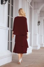 Robe de mariage de la mère de la mariée en deux pièces, ligne A, pour cérémonie et soirée formelle, modèle 28072