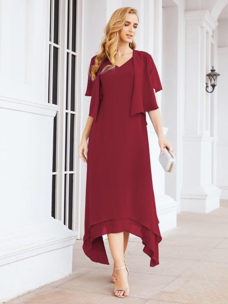 Vestido de Noiva de Duas Peças em Linha A para Mãe da Noiva Vestido de Festa Formal 28073