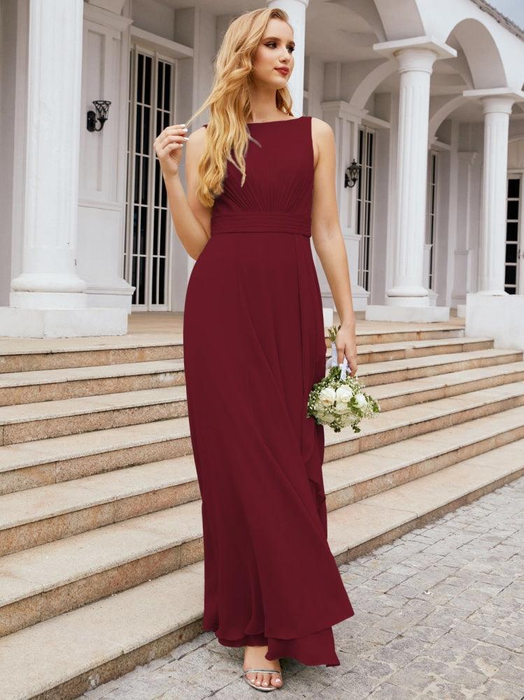 Abiti da damigella Numbersea per matrimonio con volant, lunghi, formali, da ballo 28039