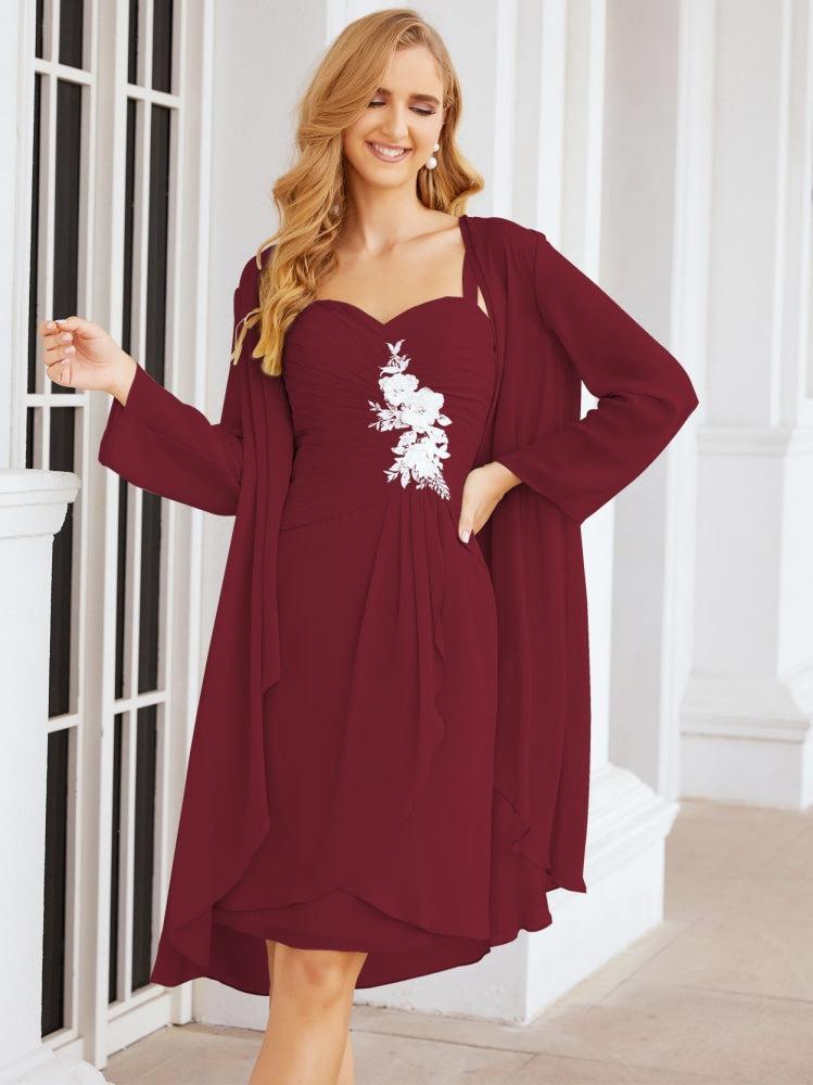 Vestidos de Mãe do Noivo Aplicações de Renda para Convidados de Casamento 28066