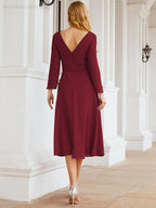 Bridesmaid Dress V-Back Waist Belt Mother of the Bride Wedding Guest SY28031