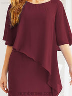 Robe de soirée formelle longue pour mère de la mariée avec cape à volants 28026