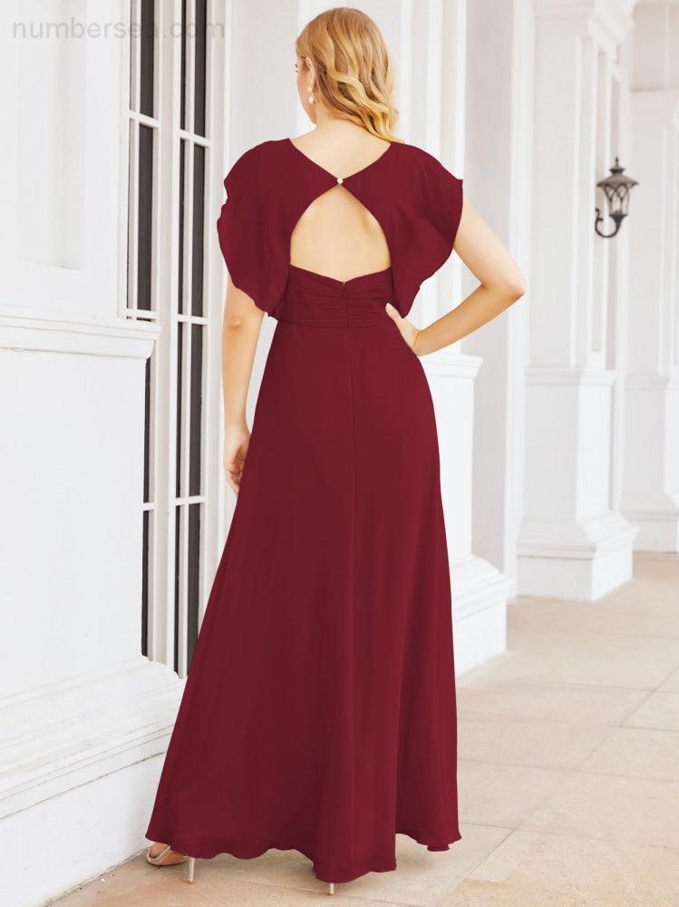 Abiti da damigella Numbersea con mantella, abito formale da ballo, abiti con schiena scoperta per madre della sposa 28058