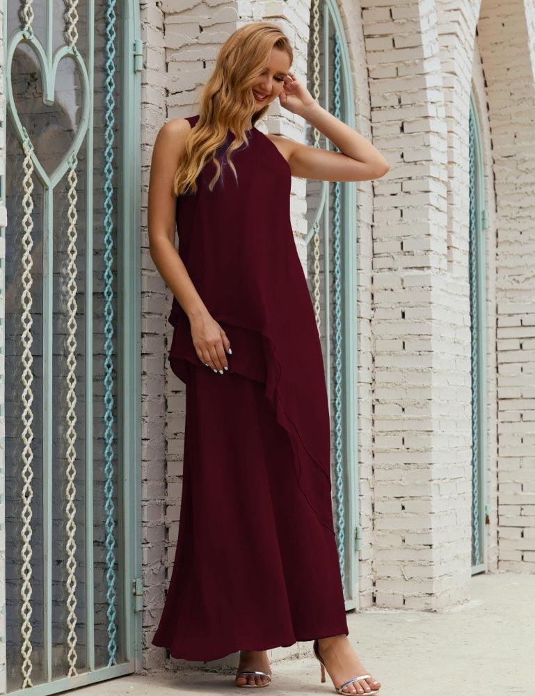Vestido Longo de Chiffon para Mães da Noiva de Tamanho Grande, para Damas de Honra e Baile de Finalistas, Modelo 28019