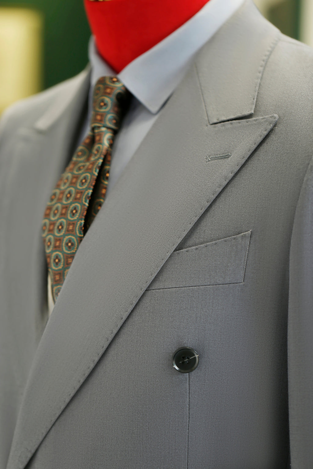 Costume en laine gris clair à double boutonnage | Costume sur mesure pour marié et affaires