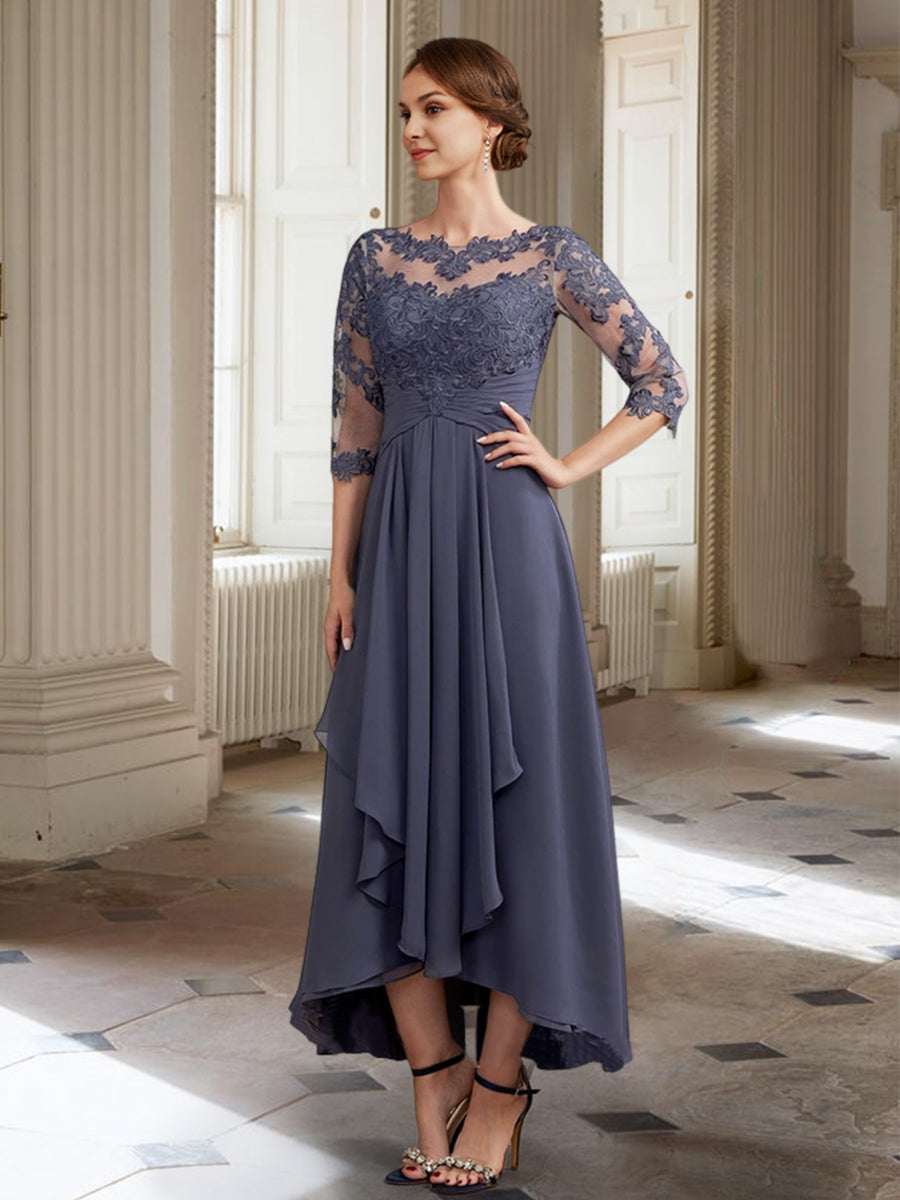 A-Linie/Princess-Linie Lange Ärmel Kleider für die Brautmutter mit Applikationen 