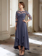 A-Linie/Princess-Linie Lange Ärmel Kleider für die Brautmutter mit Applikationen 