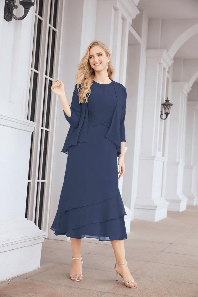 Vestido de Noiva de Duas Peças em Linha A para a Mãe da Noiva Vestido de Festa Formal 28072