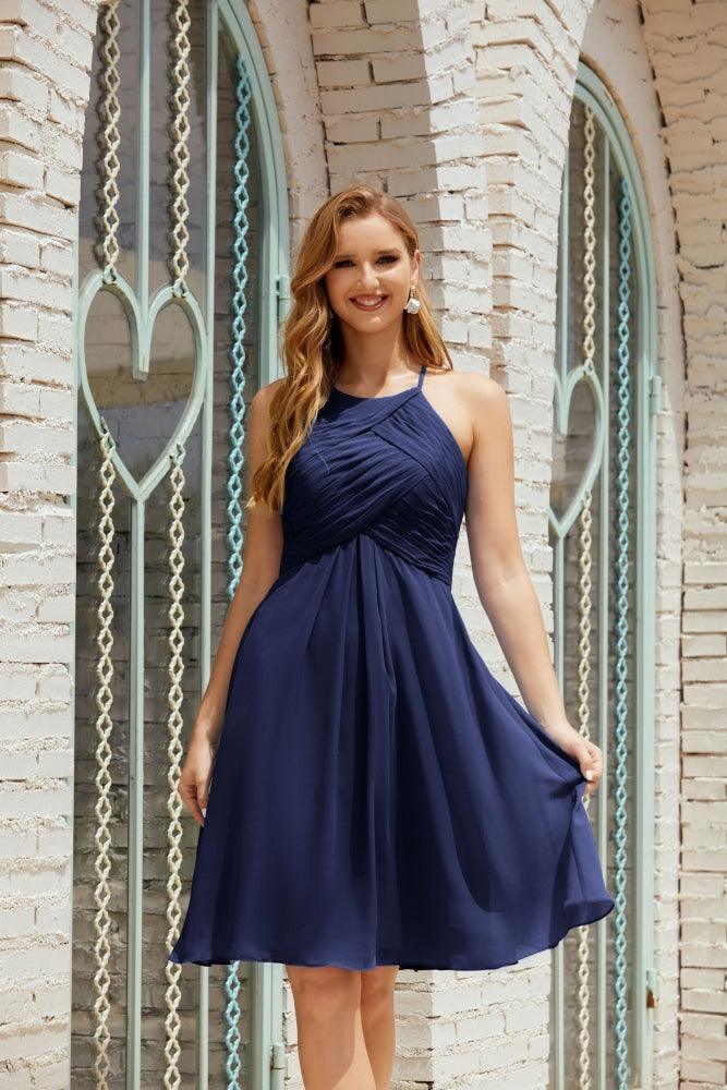 Vestidos de Baile sem Mangas para Receção em Casa, Cocktail Formal e Baile de Finalistas 28014