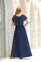 Robe de la Mère de la Mariée Grande Taille Col en V Longueur Solennelle Robe de Bal Formelle pour Invité de Mariage 28020