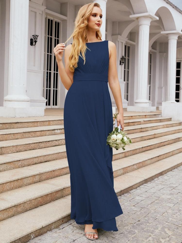 Abiti da damigella Numbersea per matrimonio con volant, lunghi, formali, da ballo 28039
