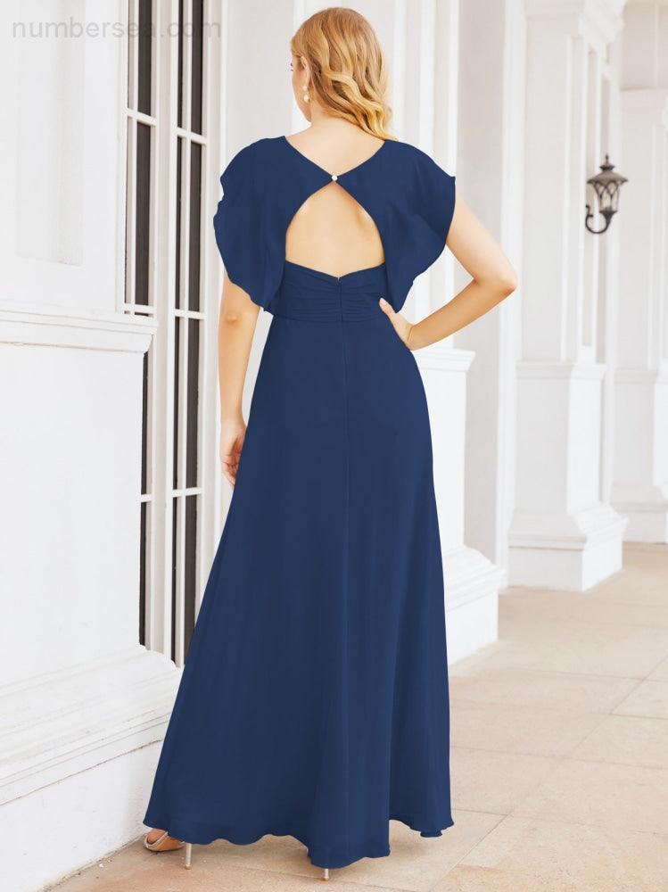 Abiti da damigella Numbersea con mantella, abito formale da ballo, abiti con schiena scoperta per madre della sposa 28058