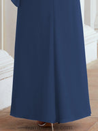 Robe de soirée formelle longue pour mère de la mariée avec cape à volants 28026