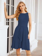 Vestidos para a Mãe da Noiva Vestido de Baile de Finalistas Vestido Casual Pregueado 28065