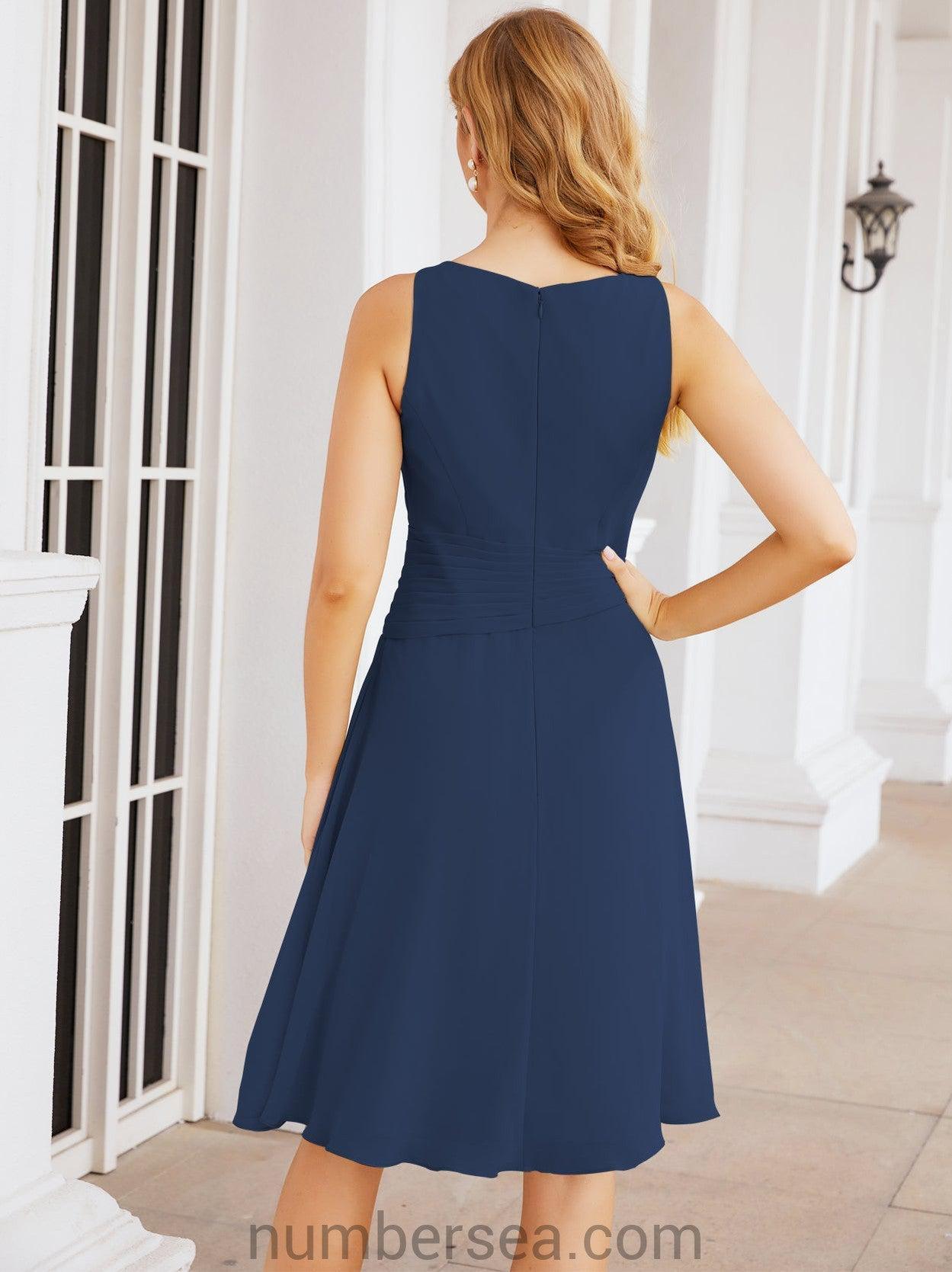 Vestidos para a Mãe da Noiva Vestido de Baile de Finalistas Vestido Casual Pregueado 28065