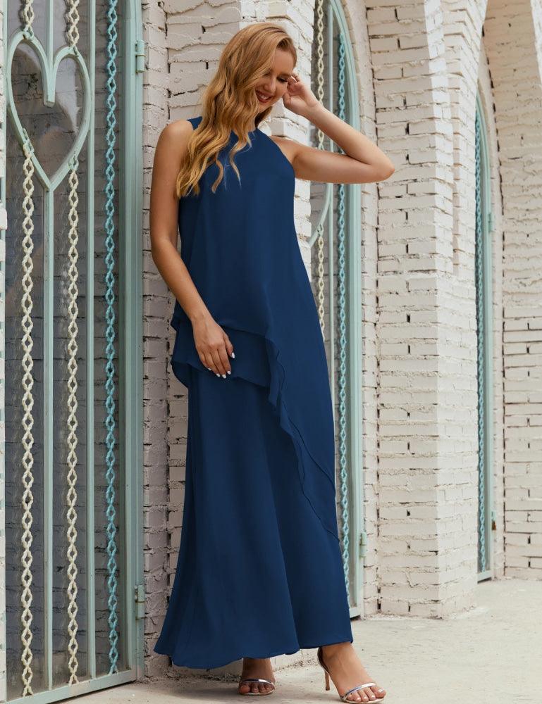 Vestido Longo de Chiffon para Mães da Noiva de Tamanho Grande, para Damas de Honra e Baile de Finalistas, Modelo 28019