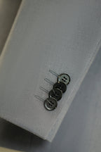 Costume en laine gris clair à double boutonnage | Costume sur mesure pour marié et affaires