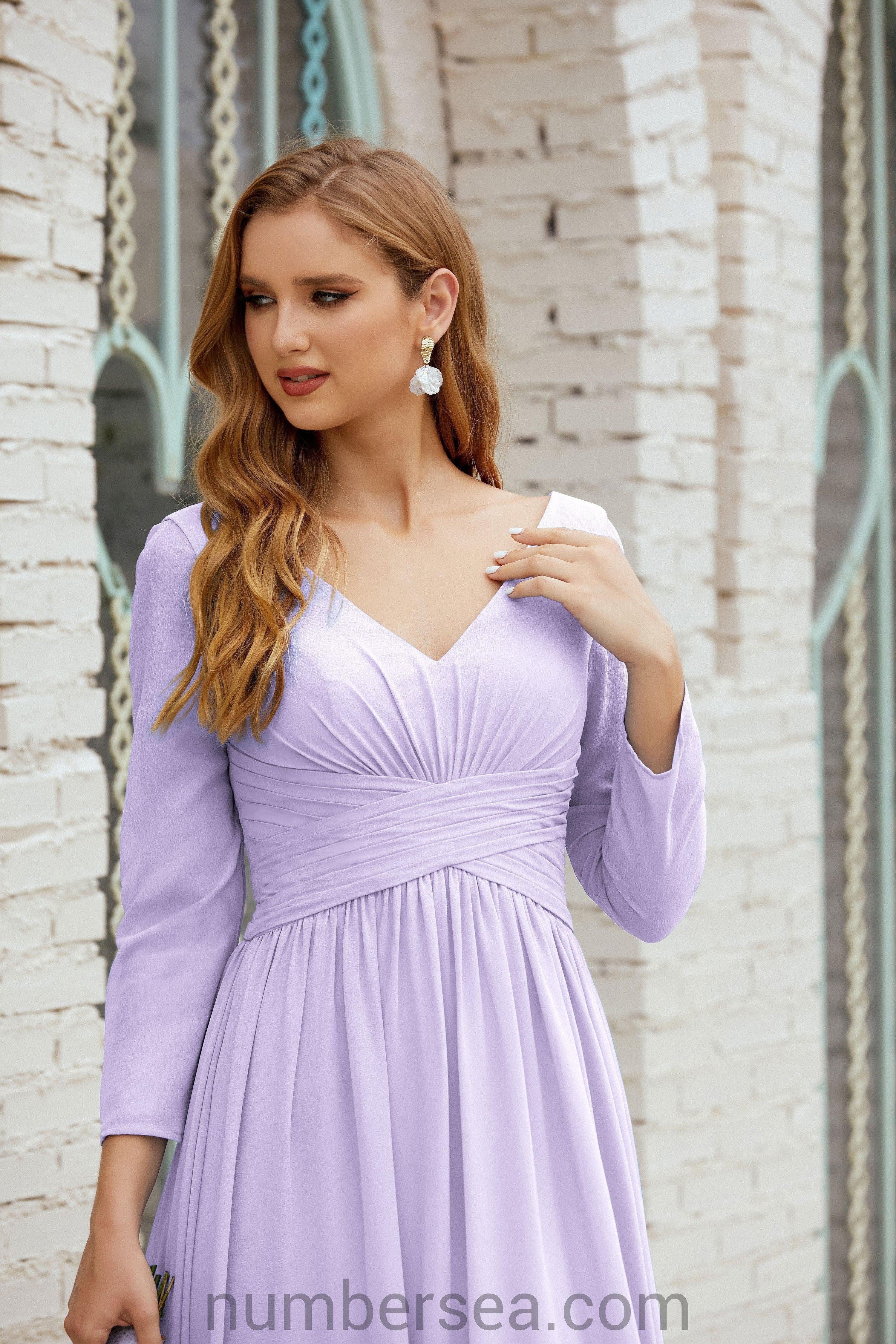 Abito da damigella Numbersea in chiffon, abito formale per festa, abito da sera 28016