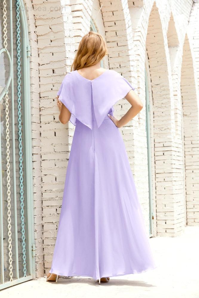 Robe de la Mère de la Mariée Grande Taille Col en V Longueur Solennelle Robe de Bal Formelle pour Invité de Mariage 28020