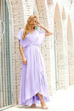 Robe de la Mère de la Mariée Grande Taille Col en V Longueur Solennelle Robe de Bal Formelle pour Invité de Mariage 28020