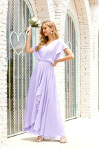 Robe de la Mère de la Mariée Grande Taille Col en V Longueur Solennelle Robe de Bal Formelle pour Invité de Mariage 28020
