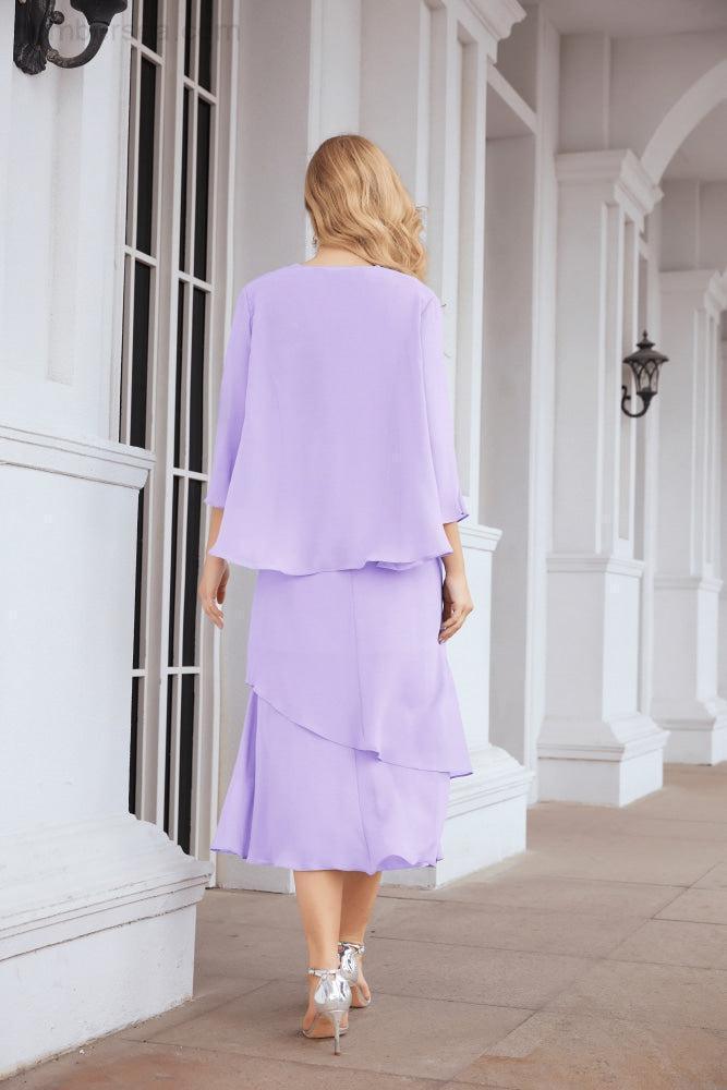 Robe de mariage de la mère de la mariée en deux pièces, ligne A, pour cérémonie et soirée formelle, modèle 28072