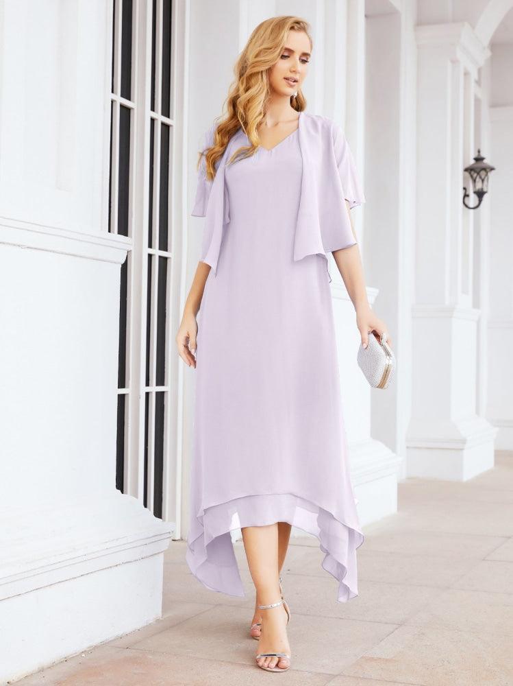 Vestido de Noiva de Duas Peças em Linha A para Mãe da Noiva Vestido de Festa Formal 28073