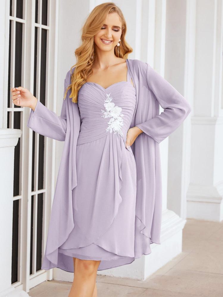 Vestidos de Mãe do Noivo Aplicações de Renda para Convidados de Casamento 28066