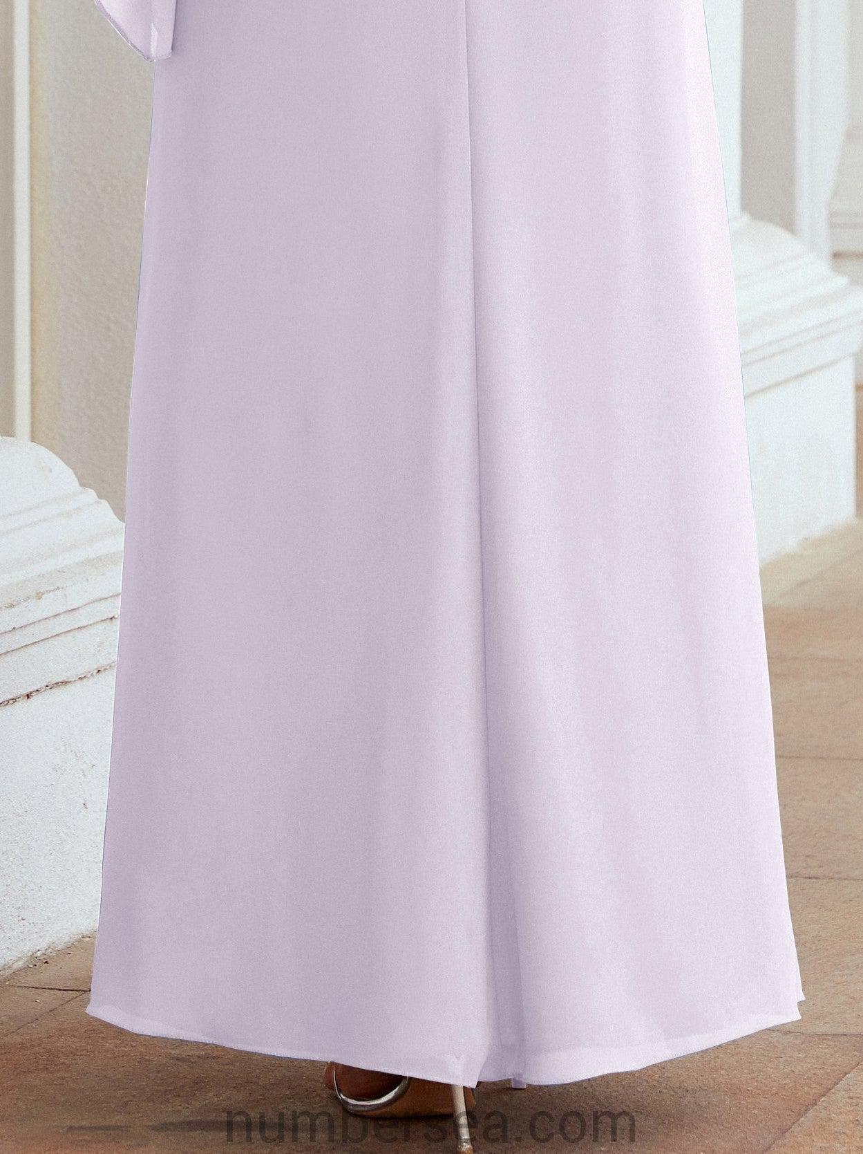 Robe de soirée formelle longue pour mère de la mariée avec cape à volants 28026