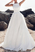 White Sleeveless Wedding Dress With Timeless Elegance And Modern Sophistication