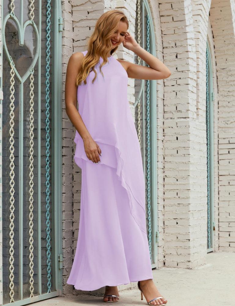 Vestido Longo de Chiffon para Mães da Noiva de Tamanho Grande, para Damas de Honra e Baile de Finalistas, Modelo 28019