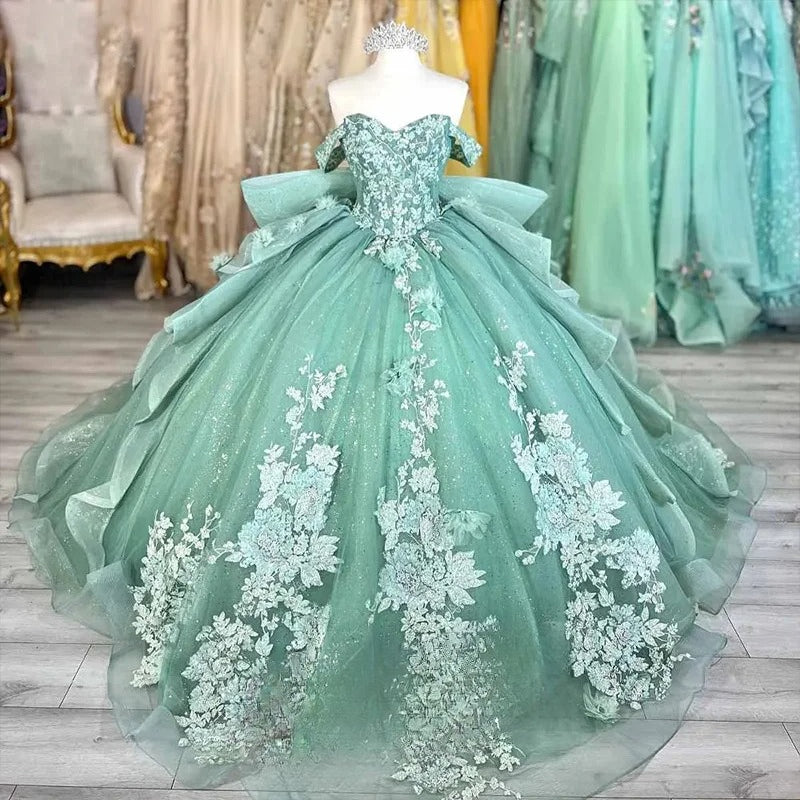 STARSYNC Tüll Kleid zur Volljährigkeitsfeier Maßgeschneidertes Ballkleid Glänzende Fee Abschlussballkleid Herzausschnitt Quinceañera Kleid