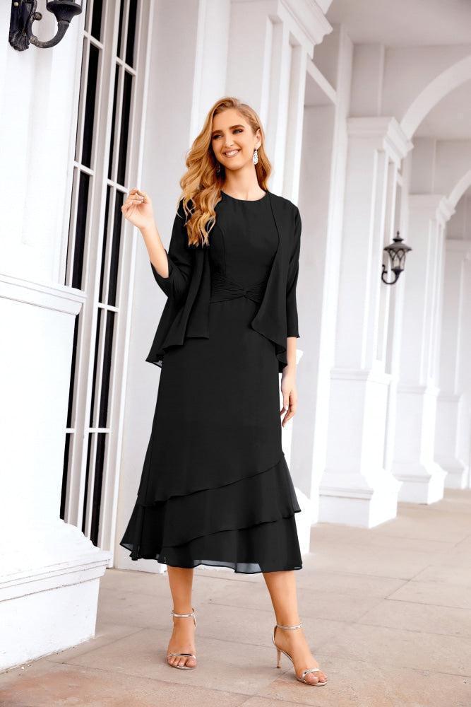 Vestido de Noiva de Duas Peças em Linha A para a Mãe da Noiva Vestido de Festa Formal 28072