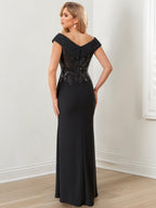 Floor Length V Neck Sheath Gowns For Mothers Of The Bride