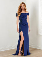 Hülle/Säule Schulterfreie Ärmellose Kleider für die Brautmutter