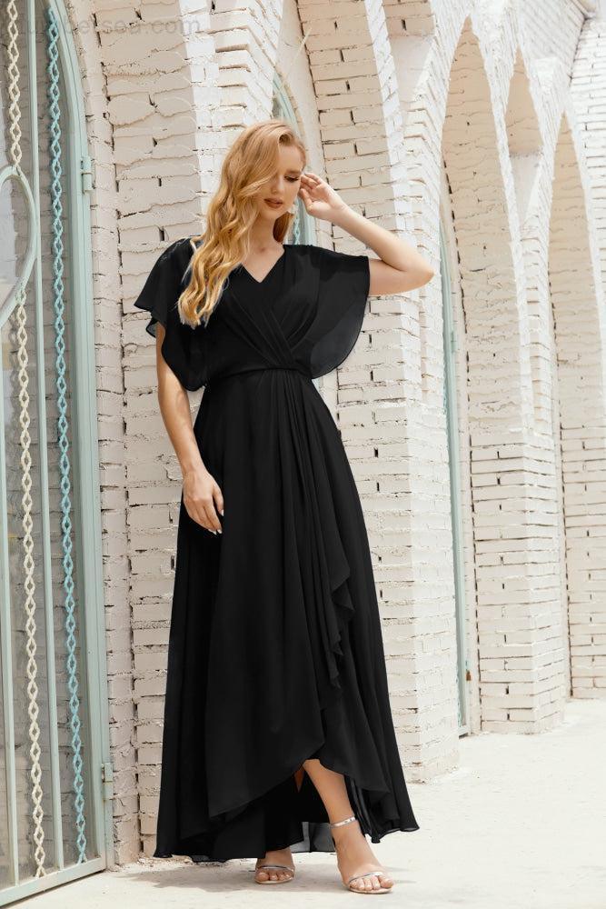 Robe de la Mère de la Mariée Grande Taille Col en V Longueur Solennelle Robe de Bal Formelle pour Invité de Mariage 28020