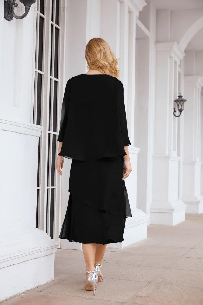 Robe de mariage de la mère de la mariée en deux pièces, ligne A, pour cérémonie et soirée formelle, modèle 28072