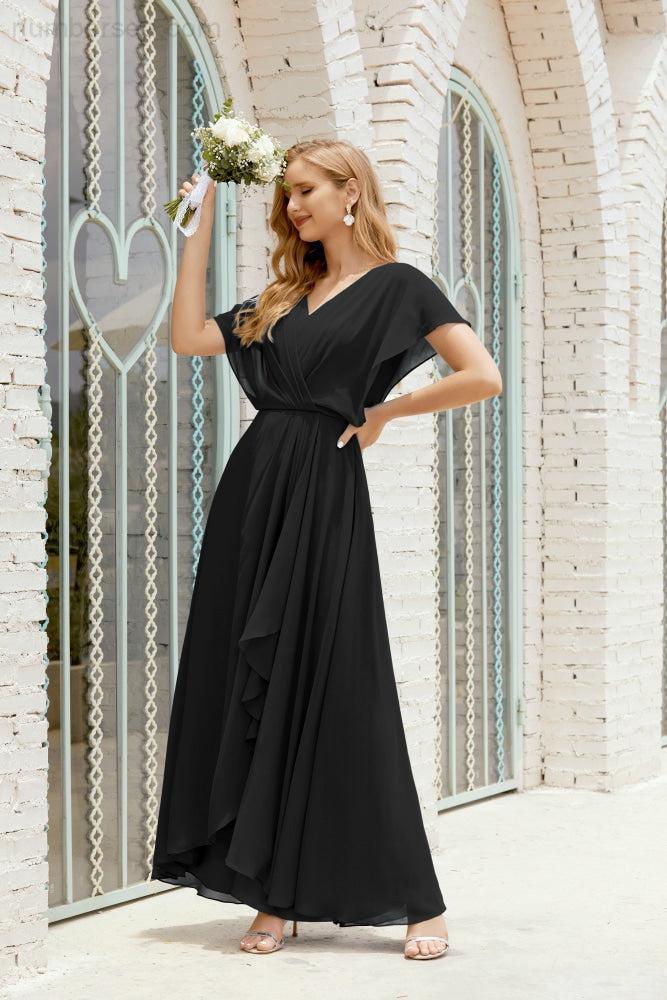 Robe de la Mère de la Mariée Grande Taille Col en V Longueur Solennelle Robe de Bal Formelle pour Invité de Mariage 28020