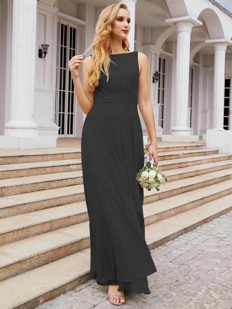 Abiti da damigella Numbersea per matrimonio con volant, lunghi, formali, da ballo 28039
