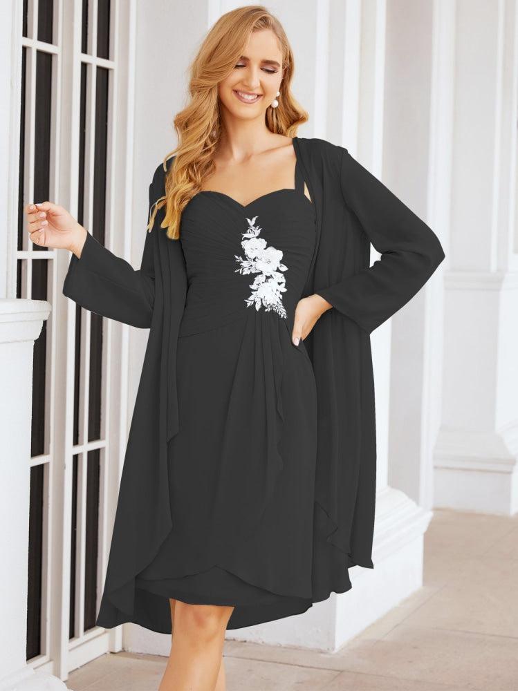 Vestidos de Mãe do Noivo Aplicações de Renda para Convidados de Casamento 28066