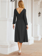 Bridesmaid Dress V-Back Waist Belt Mother of the Bride Wedding Guest SY28031